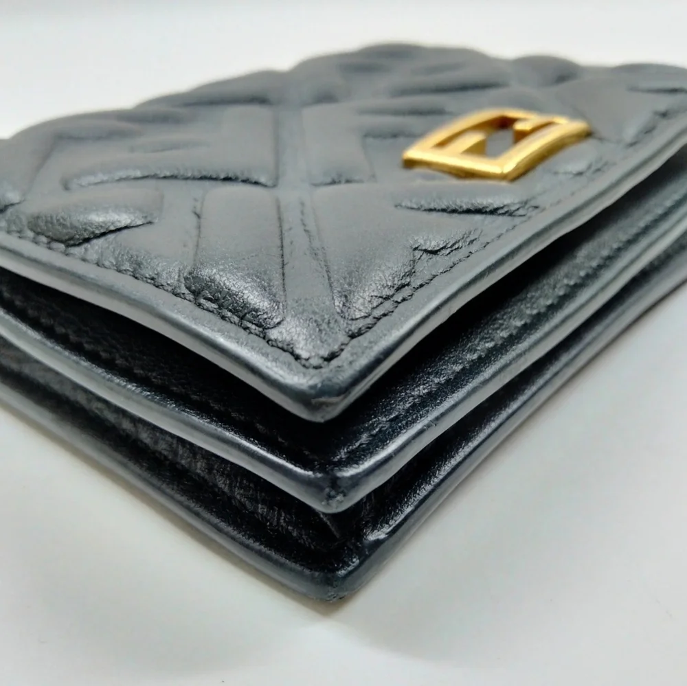 Fendi Black Nappa Leather Compact Wallet